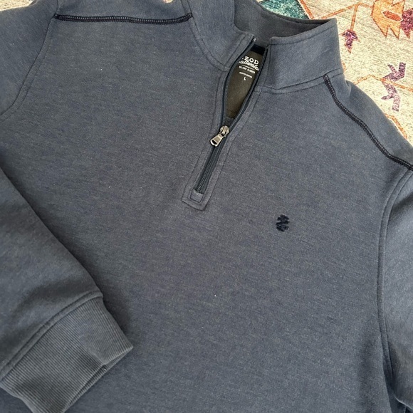 Izod Saltwater sz L Relaxed Classic Fit 1/4 zip‎ blue sweatshirt sweater - Picture 4 of 9